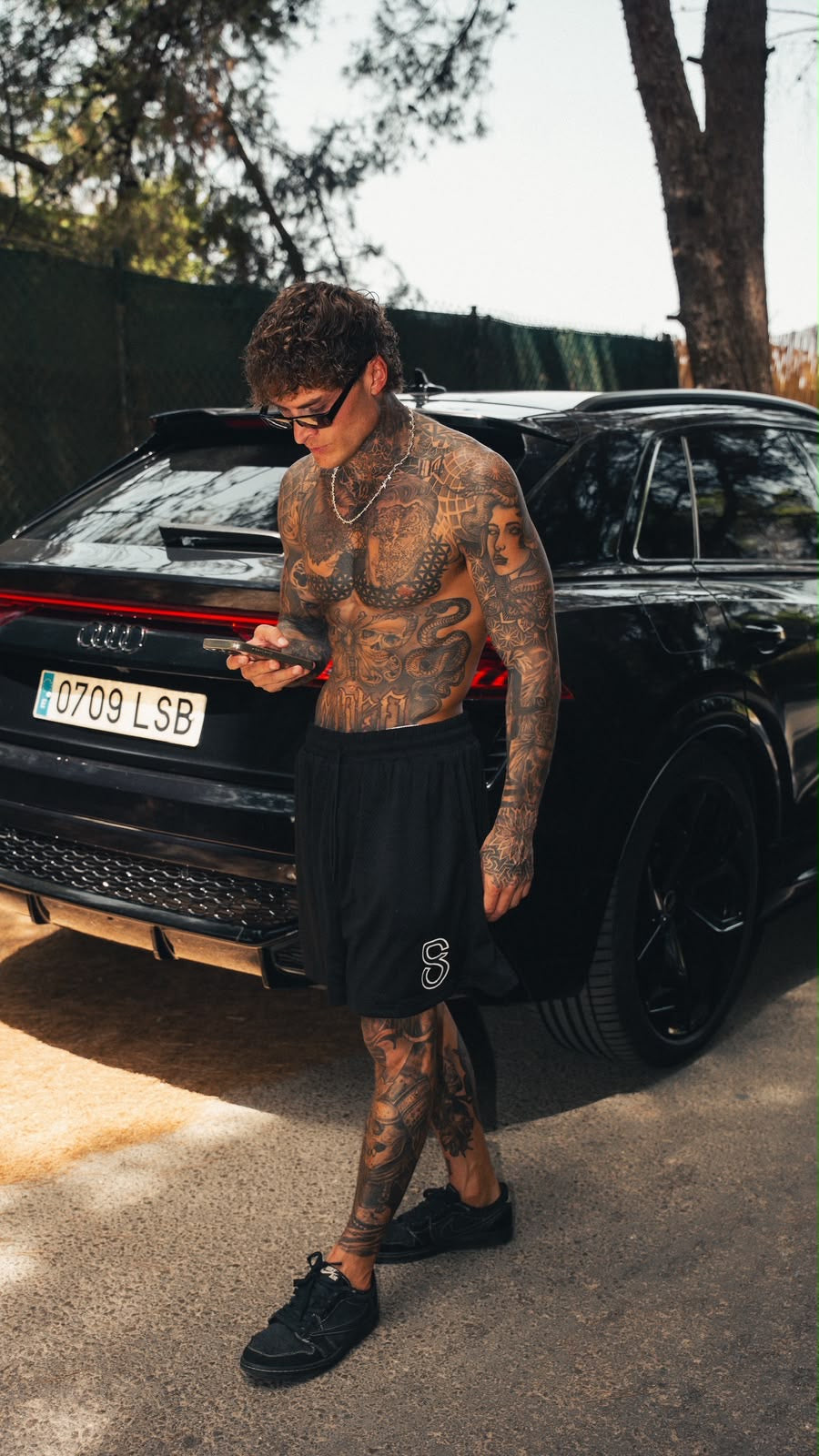 Crudo Black Mesh Shorts
