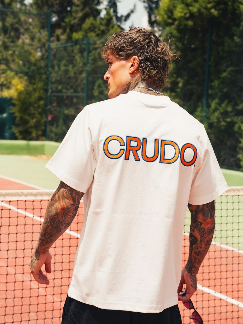 Crudo White & Orange Tee