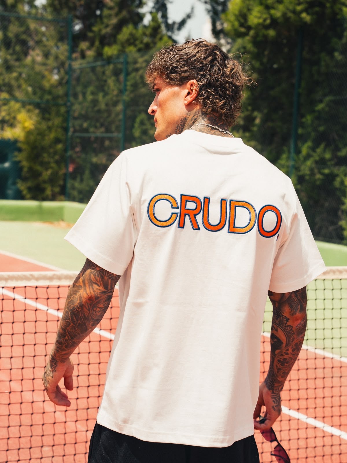 Crudo White & Orange Tee