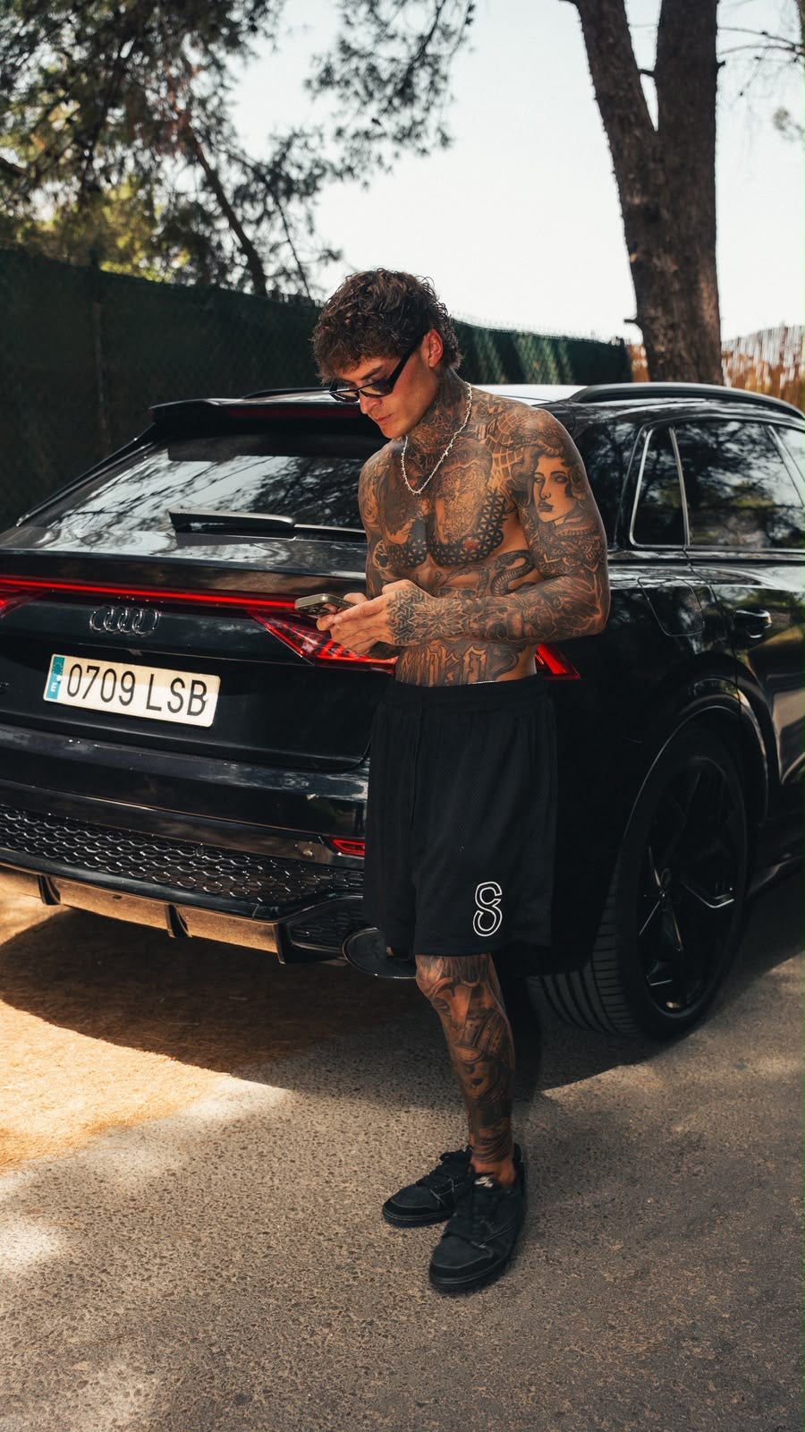 Crudo Black Mesh Shorts