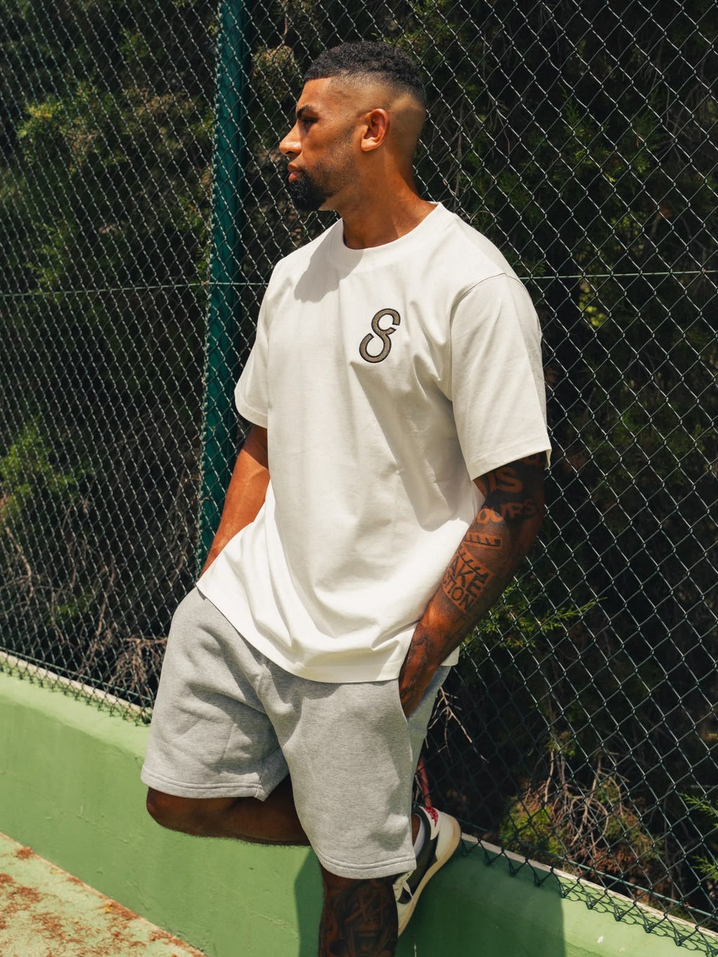 Crudo White & Khaki Tee