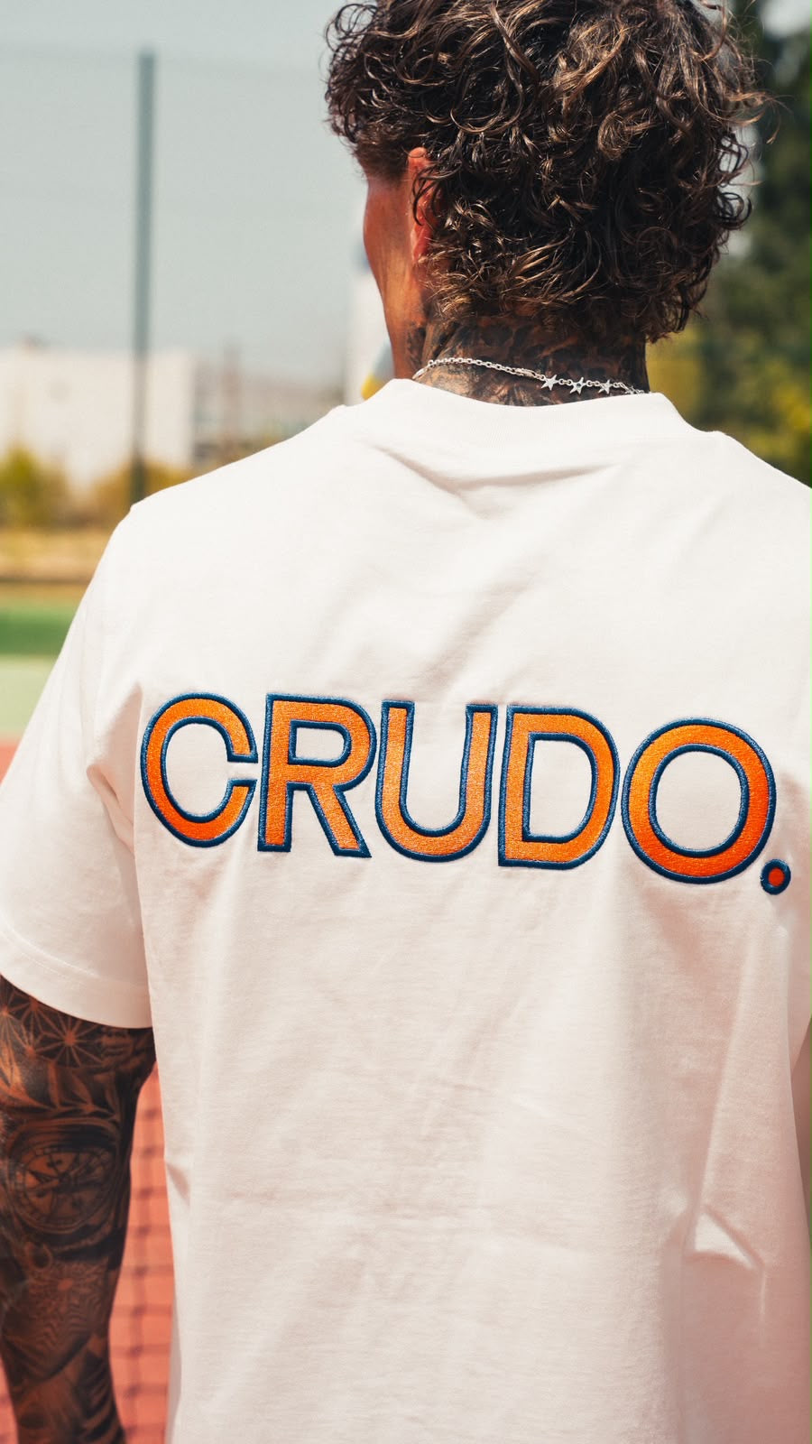 Crudo White & Orange Tee